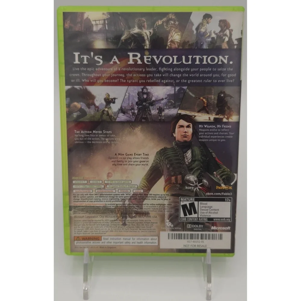 Fable III 3 - Xbox 360 - CIB w/ Manual and Insert - Not For Resale NFR